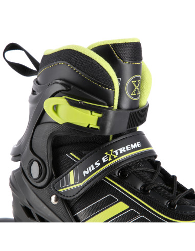 2-В-1 BLACK-LIME GREEN РАЗМЕР M (34-38) КЪНКИ СЪС СМЕНЯЕМО ОСТРИЕ ЗА ХОКЕЙ НА ЛЕД NILS EXTREME