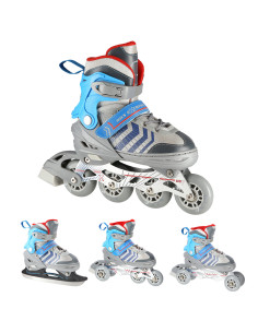 4-В-1 СИВО-СИНИ РАЗМЕР S (29-33) КЪНКИ СЪС СМЕНЯЕМО ОСТРИЕ ЗА ХОКЕЙ НА ЛЕД NILS EXTREME 2