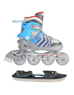 4-В-1 СИВО-СИНИ КЪНКИ РАЗМЕР M (34-38) СЪС СМЕНЯЕМО ОСТРИЕ ЗА ХОКЕЙ НА ЛЕД NILS EXTREME 2