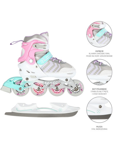 РОЗОВИ КЪНКИ 4 В 1 РОЗМЕР S (29-33) СЪС СМЕНЯЕМОТО ОСТРИЕ ЗА ФИГУРНО КЪНКИ NILS EXTREME