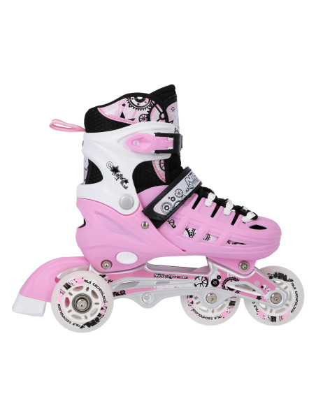 РОЗОВИ КЪНКИ 4 В 1 РОЗМЕР M (35-38) СЪС СМЕНЯЕМОТО ОСТРИЕ ЗА ХОКЕЙ НА ЛЕД NILS EXTREME