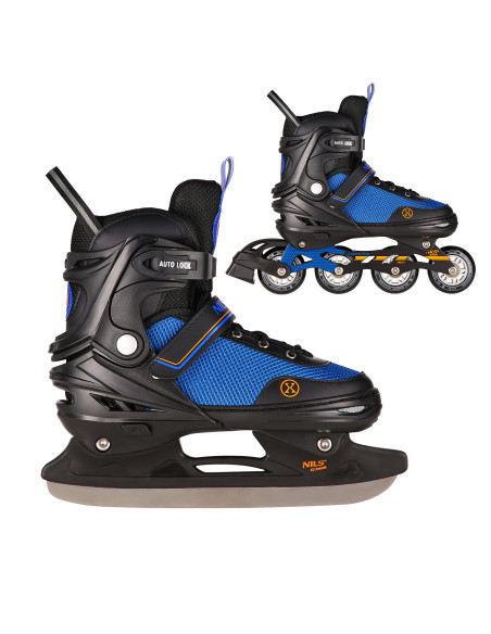 2-В-1 ЧЕРНО-ОРАНЖЕВИ РАЗМЕР L (39-43) КЪНКИ СЪС СМЕНЯЕМО ХОКЕЙНО ОСТРИЕ NILS EXTREME