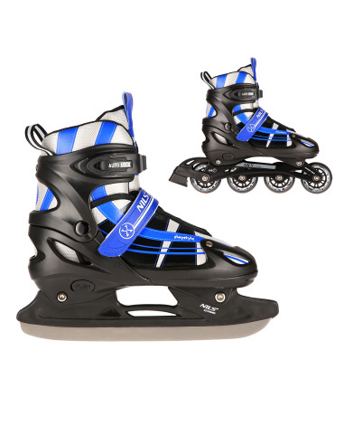 ТЪМНО СИНИ КЪНКИ 2 В 1 РАЗМЕР L (39-42) СЪС СМЕНЯЕМО ХОКЕЙНО ОСТРИЕ NILS EXTREME