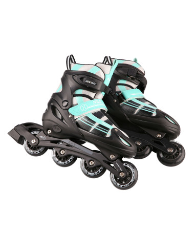 2-в-1 СИНЕНО-ЗЕЛЕНИ РОЛЕРКИ РАЗМЕР S (31-34) СЪС СМЕНЯЕМО ХОКЕЙСКО ОСТРИЕ NILS EXTREME