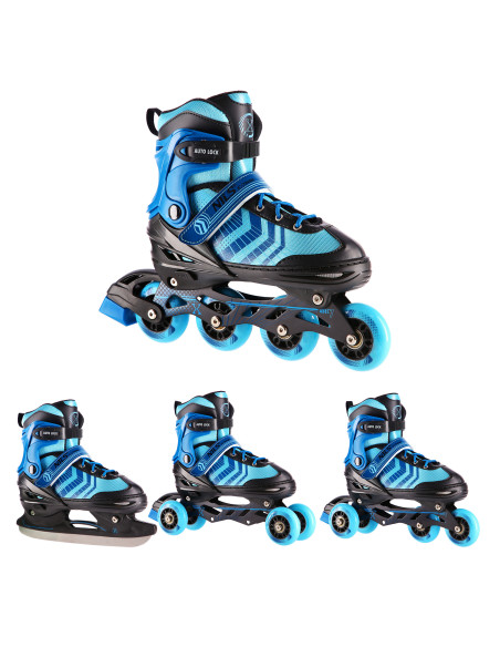 КЪНКИ 4-В-1 ЧЕРНО-СИНИ РАЗМЕР S(29-33) СЪС СМЕНЯЕМОТО ХОКЕЙНО ОСТРИЕ NILS EXTREME