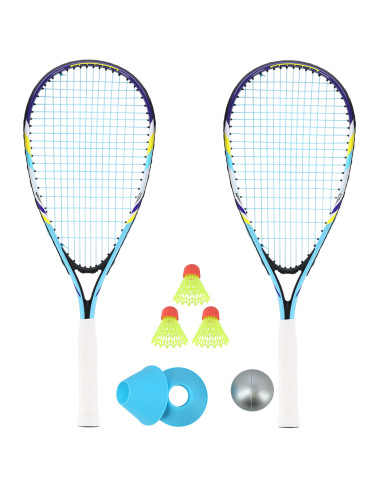 Комплект Crossminton 2 ракети + пружинни топки + капачки за маркери + топка + защитен калъф Nils