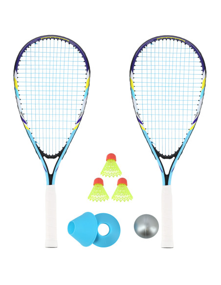Комплект Crossminton 2 ракети + пружинни топки + капачки за маркери + топка + защитен калъф Nils