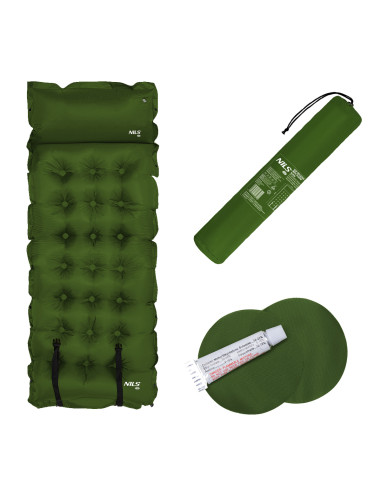 ТЪМНО ЗЕЛЕНА САМОНАДУВАЩА ПОСТЕЛКА NILS CAMP