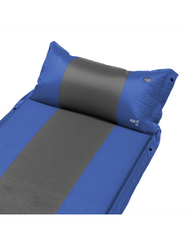 СИНЬО-СИВА САМОНАДУВАЩА ПОСТИЛКА С ВЪЗГЛАВНИЦА NILS CAMP