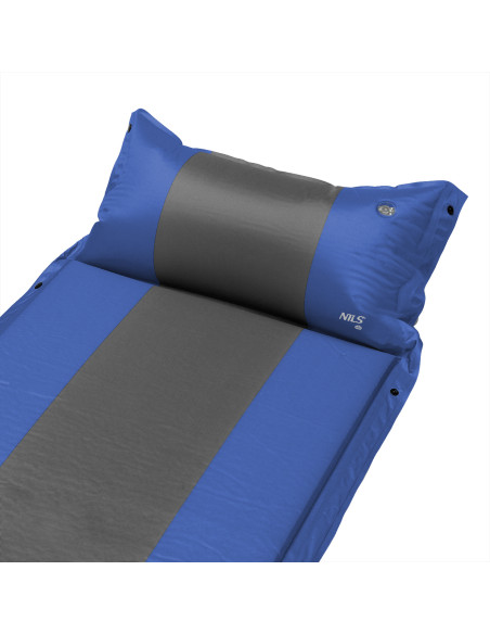 СИНЬО-СИВА САМОНАДУВАЩА ПОСТИЛКА С ВЪЗГЛАВНИЦА NILS CAMP