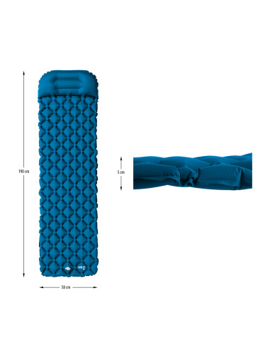 ТУРИСТИЧЕСКА ПОСТИЛКА ТЮРКОАЗ С ВЪЗДУШНА ПОМПА NILS CAMP