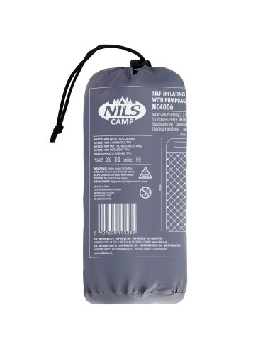 СИВА ТУРИСТИЧЕСКА ПОСТИЛКА С ВЪЗДУШНА ПОМПА NILS CAMP