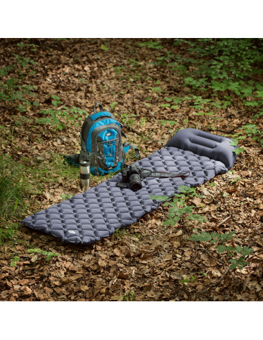 СИВА ТУРИСТИЧЕСКА ПОСТИЛКА С ВЪЗДУШНА ПОМПА NILS CAMP