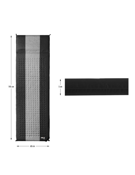 САМОНАДУВАЕМА ПОСТИЛКА СИВО-ЧЕРНА NILS CAMP