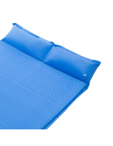 СИНЯ САМОНАДУВАЩА ПОСТИЛКА С ВЪЗГЛАВНИЦА ЗА 2 МЕСТА NILS CAMP