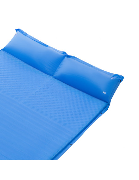 СИНЯ САМОНАДУВАЩА ПОСТИЛКА С ВЪЗГЛАВНИЦА ЗА 2 МЕСТА NILS CAMP