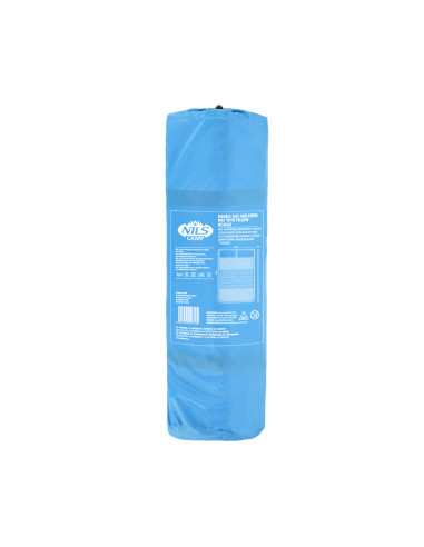 СИНЯ САМОНАДУВАЩА ПОСТИЛКА С ВЪЗГЛАВНИЦА ЗА 2 МЕСТА NILS CAMP