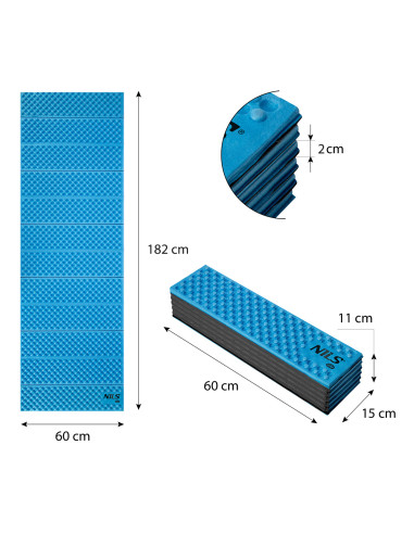 СИНЯ СГЪВАЕМА ПОСТЕЛКА 188см NILS CAMP