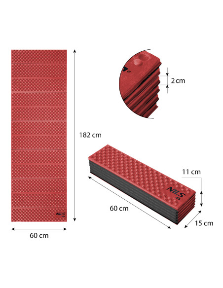 ЧЕРВЕНА СГЪВАЕМА ПОСТИЛКА 188см NILS CAMP