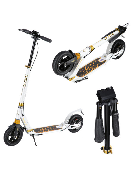 СКУТЕР БЯЛО-ЗЛАТИСТ С ДИСКОВА СПИРАЧКА NILS EXTREME