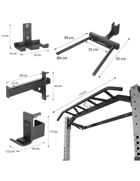 СТЕННА СТОЙКА ЗА ДОМАШНИ ТРЕНИРОВКИ, СРЕБЪРНА HMS