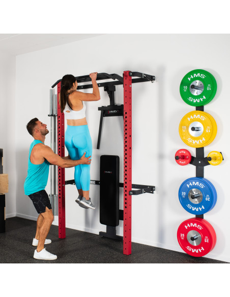 СТЕННА СТОЙКА ЗА ДОМАШНИ ТРЕНИРОВКИ ЧЕРВЕНА HMS