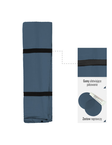 СИВА САМОНУВАЩА СЕ ПОСТЪЛКА С ВЪЗГЛАВНИЦА ЗА 2 ДУШИ NILS CAMP