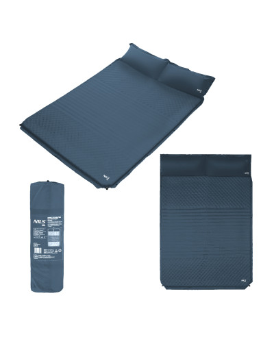 СИВА САМОНУВАЩА СЕ ПОСТЪЛКА С ВЪЗГЛАВНИЦА ЗА 2 ДУШИ NILS CAMP