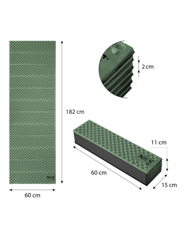ЗЕЛЕНА СГЪВАЕМА ПОСТИЛКА 188см NILS CAMP