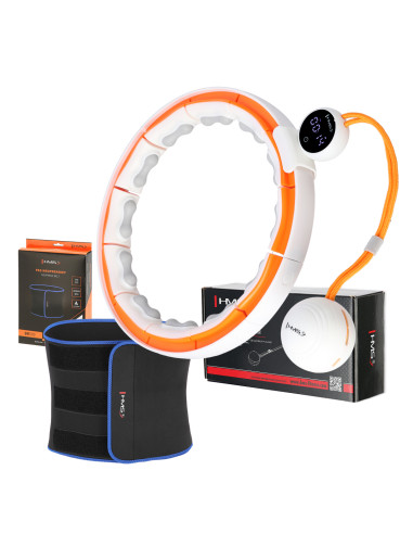 МАГНИТЕН ОБРУЧ БЯЛ/ОРАНЖЕВ HHM21 С БРОЯЧ HMS + ТЪНЪК КОЛАНС BR1313