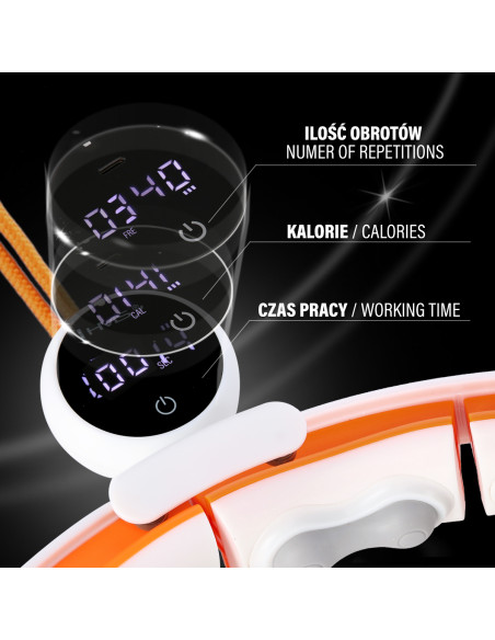 МАГНИТЕН ОБРУЧ БЯЛ/ОРАНЖЕВ HHM21 С БРОЯЧ HMS + ТЪНЪК КОЛАНС BR1313