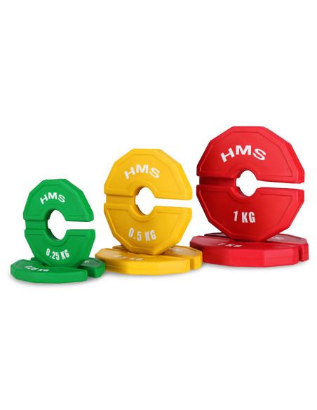 КОМПЛЕКТ МОНТИРАЩИ ТЕЖЕСТОВНИ ДИСКОВЕ 2 X 0,25–1 КГ (3,5 КГ) HMS