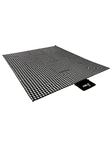 ОДЕЯЛО ЗА ПИКНИК ЧЕРНО-БЯЛО 200×200 СМ PE + ALU NILS CAMP