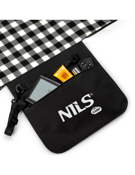 ОДЕЯЛО ЗА ПИКНИК ЧЕРНО-БЯЛО 200×200 СМ PE + ALU NILS CAMP