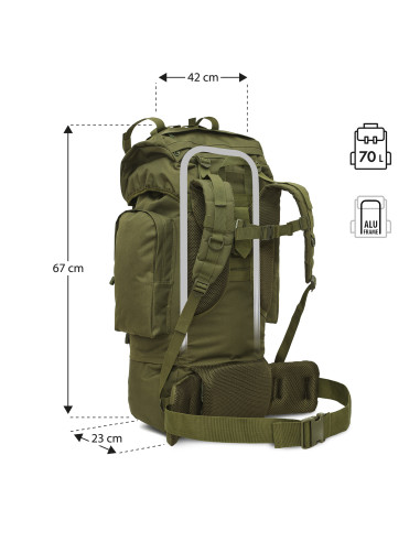 Тактическа раница Eagle Green 70L Nils Camp