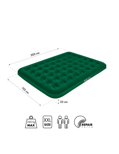 Къмпинг матрак 203 х 152 х 22 см зелен Nils Camp