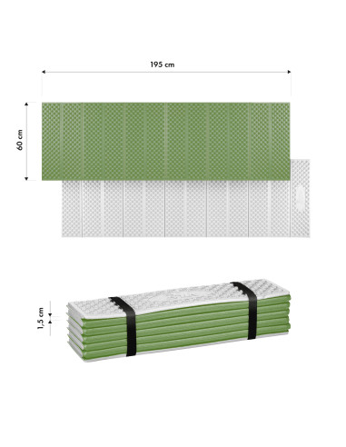 СГЪВАЕМА ТУРИСТИЧЕСКА ПОСТИЛКА С АЛУМИНИЕВ КАНТ + XPE 195 СМ ЗЕЛЕН NILS CAMP