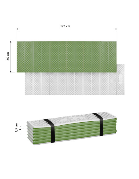 СГЪВАЕМА ТУРИСТИЧЕСКА ПОСТИЛКА С АЛУМИНИЕВ КАНТ + XPE 195 СМ ЗЕЛЕН NILS CAMP