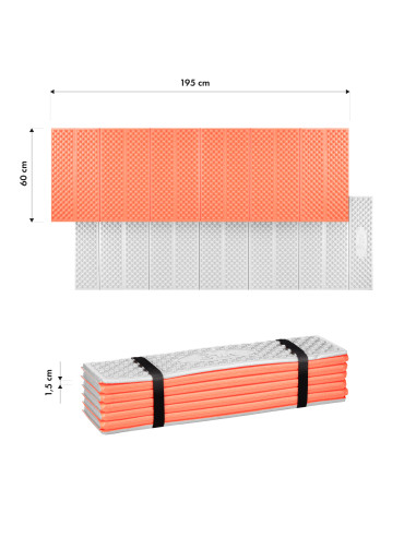 СГЪВАЕМА ТУРИСТИЧЕСКА ПОСТИЛКА С АЛУМИНИЕВ КАНТ + XPE 195 СМ ОРАНЖЕВА NILS CAMP