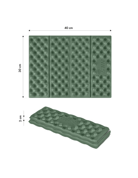 КЪМПИНГ ПОСТИЛКА ЗА СЕДАЛКА С АЛУМИНИЕВИ РЪБОВЕ + IXPE 40 СМ ЗЕЛЕНА NILS CAMP