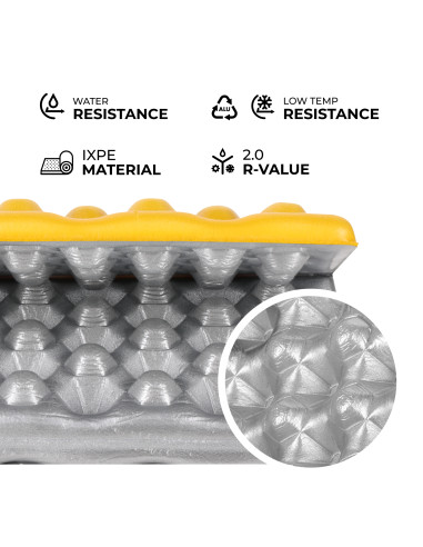 КЪМПИНГ ПОСТИЛКА ЗА СЕДАЛКА С АЛУМИНИЕВИ РЪБОВЕ + IXPE 40 СМ ЖЪЛТА NILS CAMP