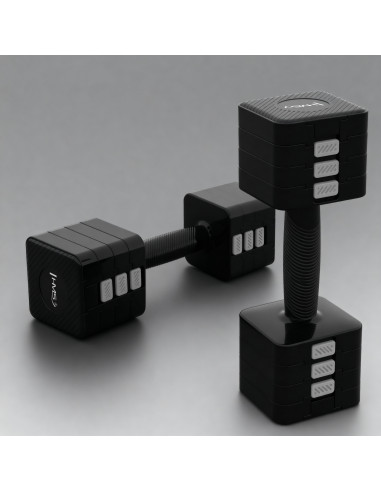 РЕГУЛИРУЕМИ ДЪРБЕЛИ ЧЕРНИ 2 × 5 КГ HMS