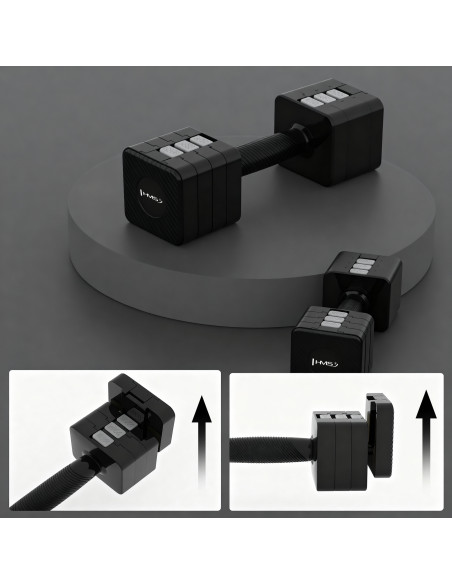 РЕГУЛИРУЕМИ ДЪРБЕЛИ ЧЕРНИ 2 × 5 КГ HMS