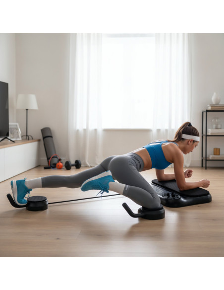 Многофункционална дъска за лицеви опори и планк с ластици за съпротивление HMS