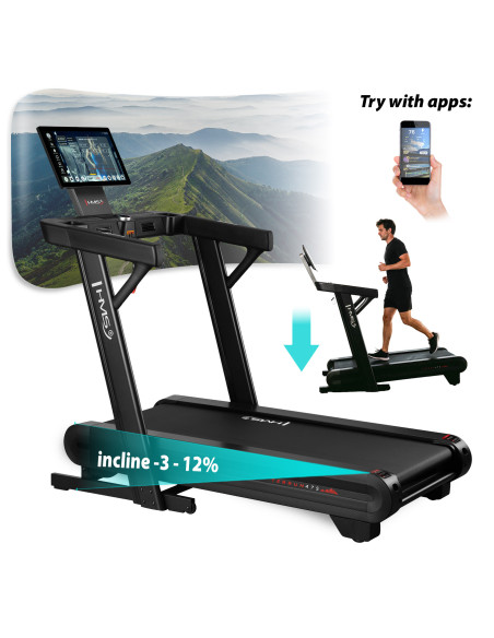 ДОМАШНА БЯГАЩА ПЪТЕКА С ФУНКЦИЯ ЗА НАКЛОН И СПУСКАНЕ HMS