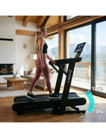 ДОМАШНА БЯГАЩА ПЪТЕКА С ФУНКЦИЯ ЗА НАКЛОН И СПУСКАНЕ HMS