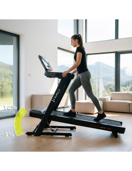 ДОМАШНА БЯГАЩА ПЪТЕКА С ФУНКЦИЯ ЗА НАКЛОН И СПУСКАНЕ HMS