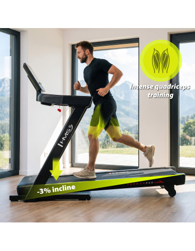 ДОМАШНА БЯГАЩА ПЪТЕКА С ФУНКЦИЯ ЗА НАКЛОН И СПУСКАНЕ HMS