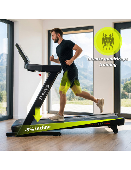 ДОМАШНА БЯГАЩА ПЪТЕКА С ФУНКЦИЯ ЗА НАКЛОН И СПУСКАНЕ HMS