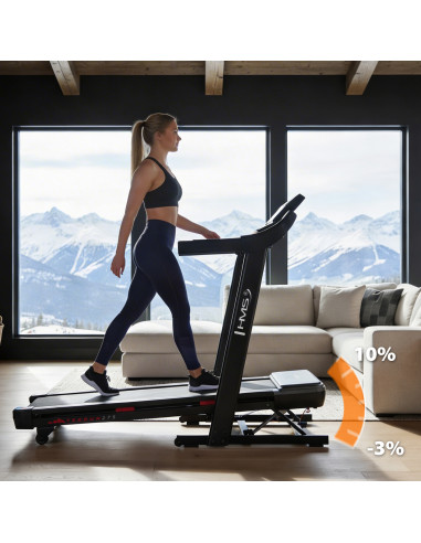 ДОМАШНА БЯГАЩА ПЪТЕКА С ФУНКЦИЯ ЗА НАКЛОН И СПУСКАНЕ HMS